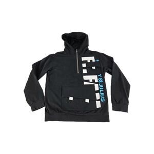 Sharny Julius Mens 1/2 Zip Pullover Size S Black Pockets Hoodie Sweatshirt